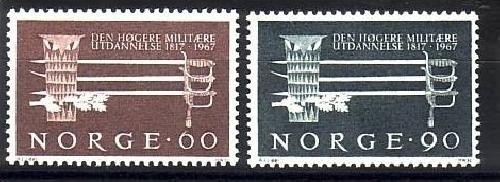 NORWEGEN Mi-Nr. 553-554 POSTFRISCH(MINT) MILITÄRAKADEMIE 1967