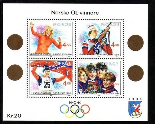 NORWEGEN BLOCK 12 POSTFRISCH(MINT) OLYMPISCHE WINTERSPIELE - EISSCHNELLAUF, BIATHLON