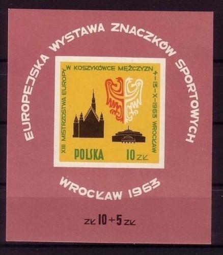 POLEN BLOCK 30 POSTFRISCH(MINT) BRIEFMARKENAUSSTELLUNG SPORTMARKEN WAPPEN von BRESLAU