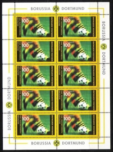 DEUTSCHLAND MI-NR. 1833 POSTFRISCH(MINT) KLEINBOGEN DEUTSCHER FUSSBALLMEISTER 1995 BORUSSIA DORTMUND