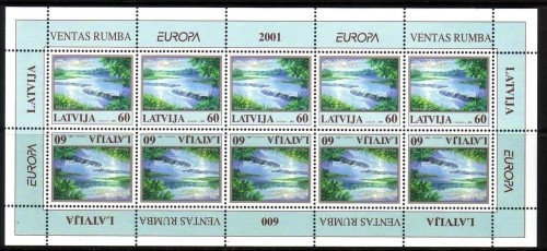 LETTLAND MI-NR. 544 POSTFRISCH(MINT) KLEINBOGEN EUROPA 2001 WASSER