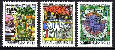 LIECHTENSTEIN MI-NR. 1235-1237 POSTFRISCH(MINT) FRIEDENSREICH HUNDERTWASSER EXPO 2000 HANNOVER
