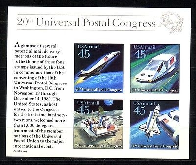 USA BLOCK 23 POSTFRISCH(MINT) 20. UPU KONGRESS WASHINGTON MONDAUTO RAUMGLEITER RAUMFLUGZEUG