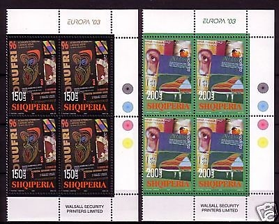 ALBANIEN MI-NR. 2928-2929 POSTFRISCH(MINT) EUROPA 2003 PLAKATKUNST ECKRANDVIERERBLOCK