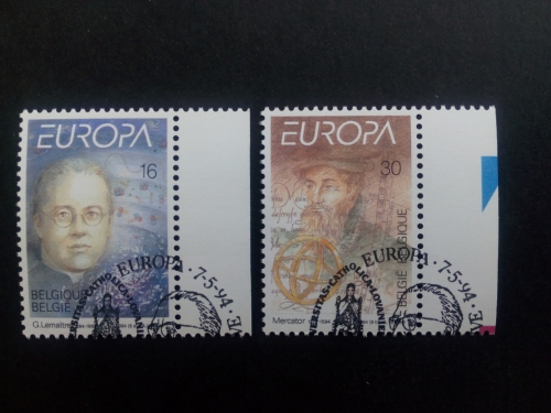BELGIEN MI-NR. 2607-2608 GESTEMPELT EUROPA 1994 ENTDECKUNGEN GERHARD MERCATOR