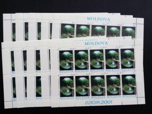 MOLDAWIEN 10 x KLEINBOGEN MI-NR. 388 POSTFRISCH EUROPA 2001 WASSER WASSERFALL
