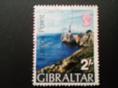 GIBRALTAR MI-NR. 236 X GESTEMPELT MITLÄUFER 1970 - EUROPA POINT - LEUCHTTURM