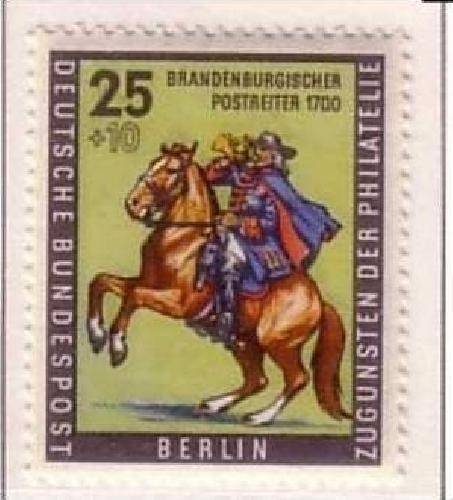 BERLIN MI-NR. 158 POSTFRISCH TAG DER BRIEFMARKE 1956 POSTILLION AUF PFERD