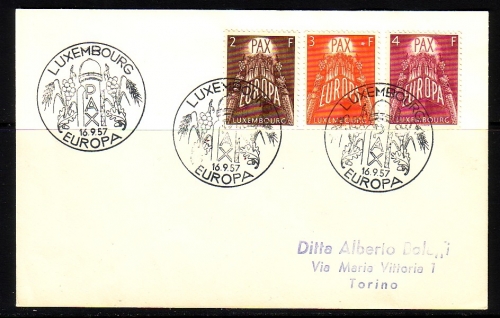 LUXEMBOURG MI-NR. 572-574 FDC EUROPA CEPT 1957
