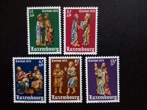 LUXEMBOURG MI-NR. 871-875 POSTFRISCH(MINT) CARITAS 1973 HELZINGER SCHNITZALTAR