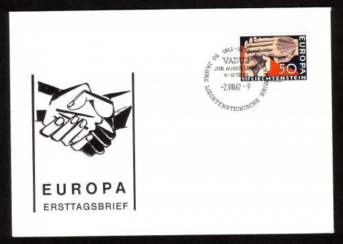 LIECHTENSTEIN MI-NR. 418 FDC CEPT 1962 BAUM