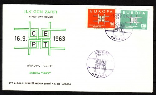 TÜRKEI MI-NR. 1888-1889 FDC EUROPA 1963