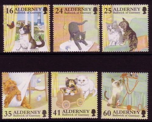 ALDERNEY MI.NR. 94-99 POSTFRISCH(MINT) KATZEN 1996