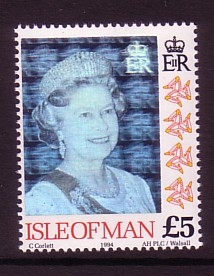 INSEL MAN MI-NR. 601 POSTFRISCH(MINT) KÖNIGIN ELISABETH II HOLOGRAMM 1994