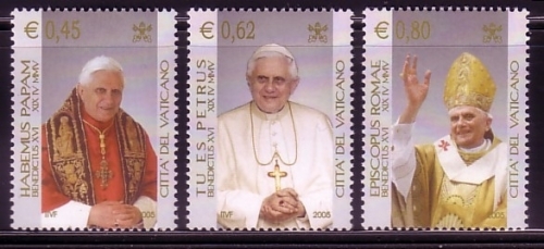 VATIKAN MI-NR. 1517-1519 POSTFRISCH(MINT) WAHL VON PAPST BENEDIKT XVI 2005