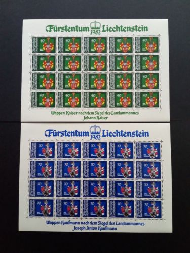LIECHTENSTEIN MI-NR. 793-796 POSTFRISCH(MINT)) KLEINBOGENSATZ WAPPEN (III) 1982