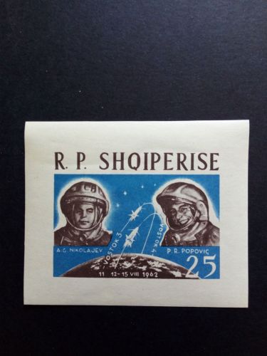 ALBANIEN BLOCK 18 POSTFRISCH(MINT) GRUPPENFLUG WOSTOK 3 UND WOSTOK 4 1963