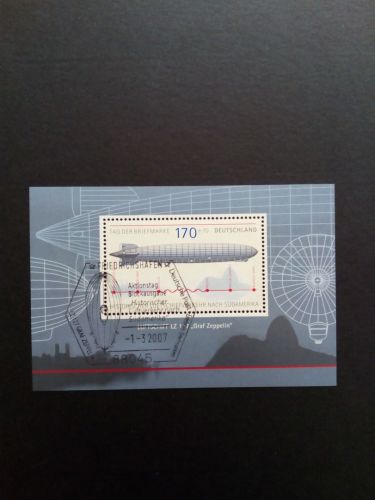 DEUTSCHLAND BLOCK 69 GESTEMPELT(USED) ZEPPELIN TAG DER BRIEFMARKE 2007 STEMPEL FRIEDRICHSHAFEN