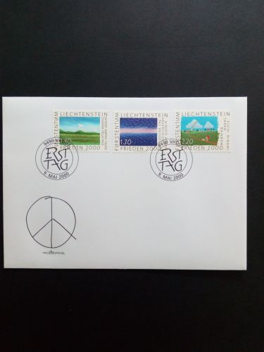 LIECHTENSTEIN MI-NR. 1238-1240 FDC FRIEDEN 2000 MALWETTBEWERB