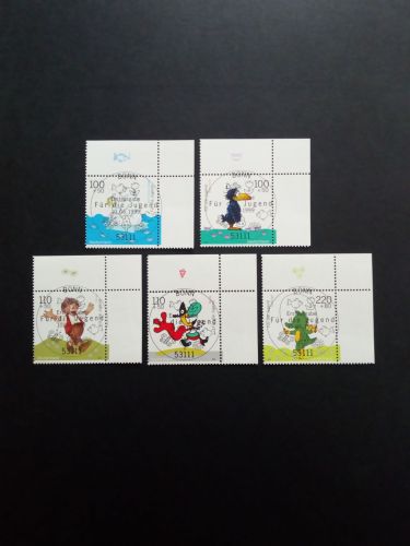 DEUTSCHLAND MI-NR. 2055-2059 GESTEMPELT(USED) ECKRAND JUGEND 1999 TRICKFILMFIGUREN EISBÄR LARS TABALUGA MECKI