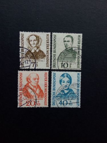 DEUTSCHLAND MI-NR. 222-225 GESTEMPELT(USED) HELFER DER MENSCHHEIT KOLPING HAHNEMANN NIGHTINGALE