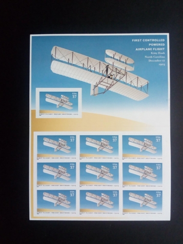 USA FOLIENBLATT MIT 10 x MI-NR. 3743 POSTFRISCH(MINT) 100. JAHRESTAG DES 1.MOTORFLUGS DER BRÜDER WIGHT 2003