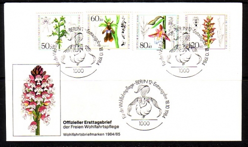 BERLIN MI-NR. 724-727 FDC Wohlfahrt 1984 ORCHIDEEN