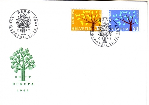 SCHWEIZ MI-NR. 756-757 FDC CEPT 1962 BAUM