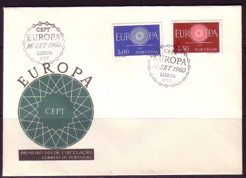 PORTUGAL MI-NR. 898-899 FDC EUROPA 1960 WAGENRAD