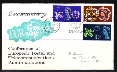 GROSSBRITANNIEN MI-NR. 346-348 FDC EUROPA 1961 TAUBE KÖNIGIN ELIZABETH II
