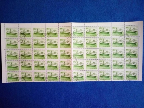 ALBANIEN MI-NR. 1004-1009 GESTEMPELT(USED) BOGENTEIL MIT 50 SÄTZEN SCHIFFE 1965