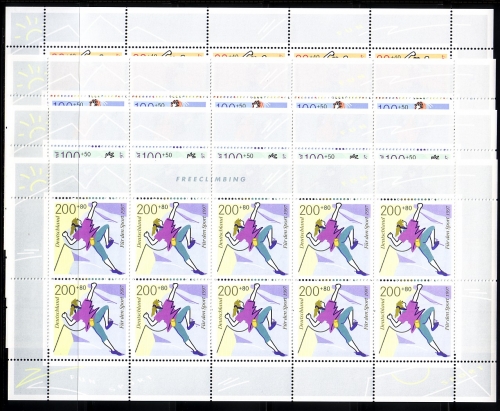 DEUTSCHLAND MI-NR. 1898-1901 POSTFRISCH(MINT) KLEINBOGENSATZ FUN-SPORT 1997 AEROBIC STREETBALL SKATING