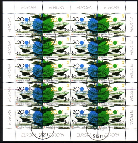 KROATIEN MI-NR. 570-571 GESTEMPELT(USED) KLEINBOGEN EUROPA 2001 WASSER