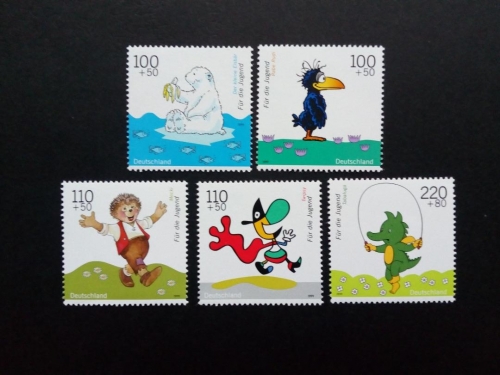 DEUTSCHLAND MI-NR. 2055-2059 POSTFRISCH(MINT) JUGEND 1999 TRICKFILMFIGUREN EISBÄR LARS TABALUGA MECKI