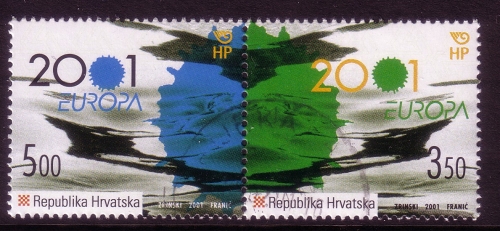 KROATIEN MI-NR. 570-571 GESTEMPELT(USED) EUROPA 2001 WASSER