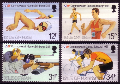INSEL MAN MI-NR. 298-301 POSTFRISCH(MINT) COMMONWEALTH SPIELE 1986 SCHWIMMEN, RADFAHREN