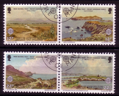 ISLE OF MAN MI-NR. 307-310 GESTEMPELT(USED) EUROPA 1986 NATUR- und UMWELTSCHUTZ HERMELIN