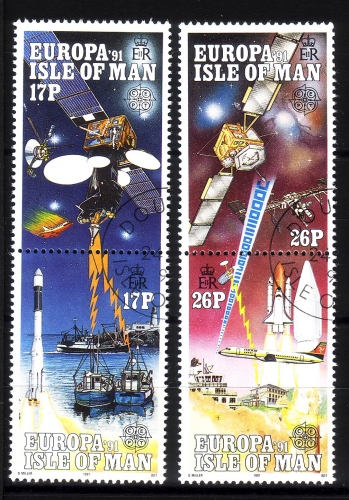 INSEL MAN MI-NR. 464-467 GESTEMPELT(USED) EUROPA 1991 EUROPÄISCHE WELTRAUMFAHRT