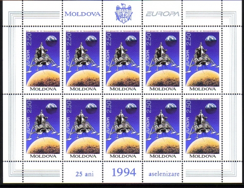 MOLDAWIEN MI-NR. 106-108 POSTFRISCH KLEINBOGENSATZ EUROPA 1994 ENTDECKUNGEN RAUMFAHRT