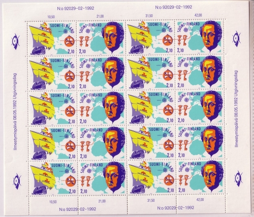 FINNLAND MI-NR. 1178-1179 POSTFRISCH(MINT) KLEINBOGEN EUROPA 1992 ENTDECKUNG AMERIKAS COLUMBUS