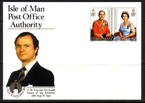 INSEL MAN MI-NR. 319-320 POSTFRISCH(MINT) SONDERPOSTKARTE STOCKHOLMIA 86