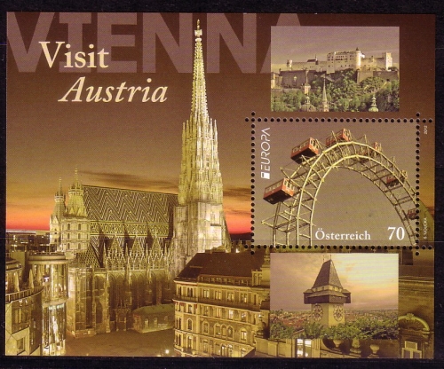 ÖSTERREICH BLOCK 69 POSTFRISCH(MINT) EUROPA CEPT 2012 BESUCHE PRATER RIESENRAD