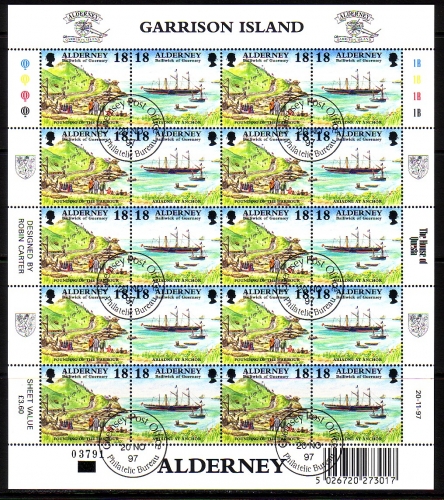 ALDERNEY MI-NR. 108-115 GESTEMPELT(USED) KLEINBOGENSATZ HISTORISCHE ENTWICKLUNG SCHIFFE KUTSCHE