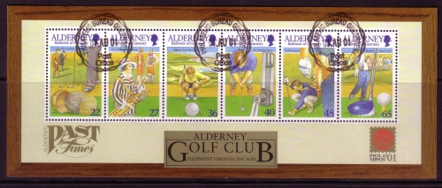 ALDERNEY BLOCK 10 GESTEMPELT(USED) GOLF 2001