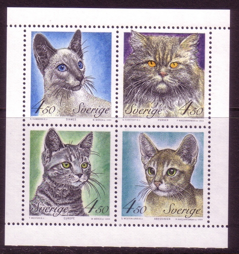 SCHWEDEN MI-NR. 1813-1816 POSTFRISCH(MINT) KATZEN 1994 SIAM PERSER