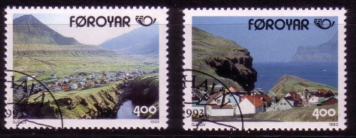 FÄRÖER MI-NR. 246-247 GESTEMPELT(USED) NORDEN 1993 TOURISMUS