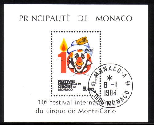 MONACO BLOCK 27 GESTEMPELT(USED) ZIRKUSFESTIVAL MONTE CARLO 1984