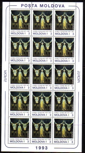 MOLDAWIEN MI-NR. 94-95 POSTFRISCH KLEINBOGENSATZ EUROPA 1993 ZEITGENÖSSISCHE KUNST