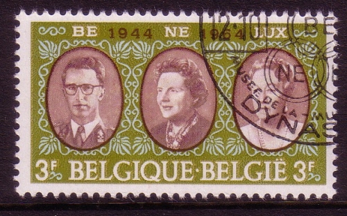 BELGIEN MI-NR. 1366 o MITLÄUFER 1964 - ZOLLUNION BENELUX