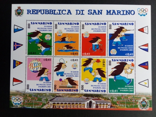 SAN MARINO MI-NR. 1958-1965 POSTFRISCH(MINT) 9. SPORTSPIELER DER EUROPÄISCHEN KLEINSTAATEN 2001